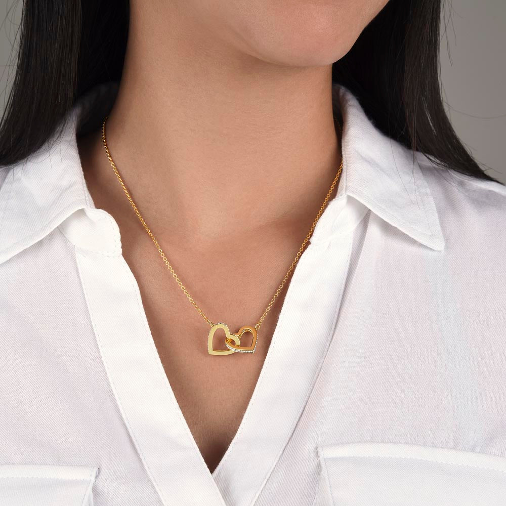 To My Beautiful Granddaughter Birthday Gift Interlock Joined Heart Necklace Gift (134304733391)