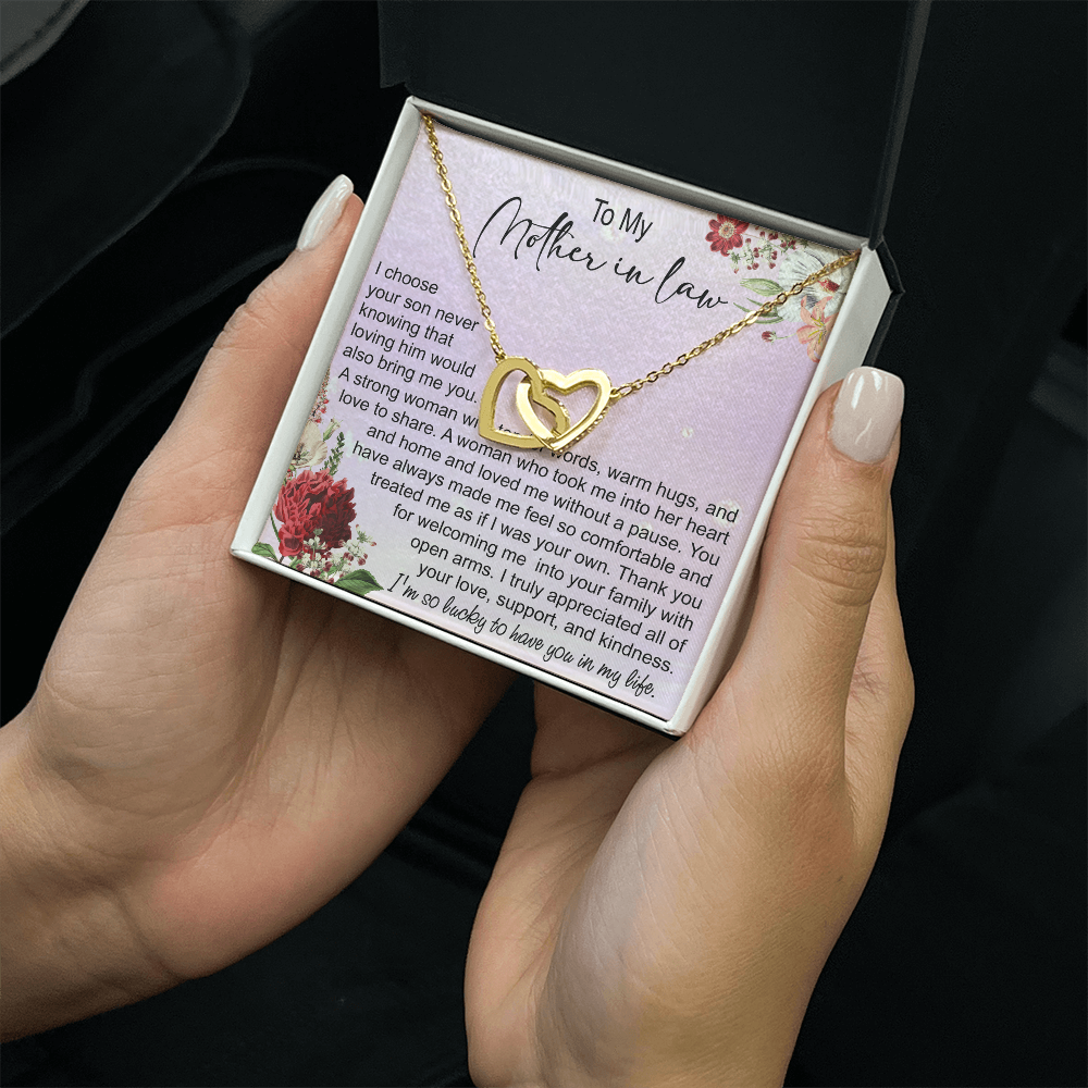 To My Mother In Law Interlocking Hearts Necklace, Mother In Law Gift, Mother Of The Groom Gift From Bride, Wedding Gifts For Mother In Law