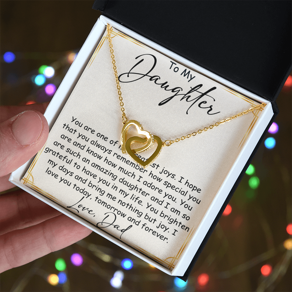 Interlocking Hearts Necklace – Meaningful  Daughter Gift – Dad Papa Father Family Bond Jewelry