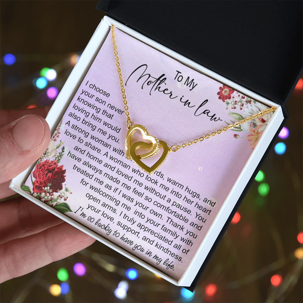 To My Mother In Law Interlocking Hearts Necklace, Mother In Law Gift, Mother Of The Groom Gift From Bride, Wedding Gifts For Mother In Law