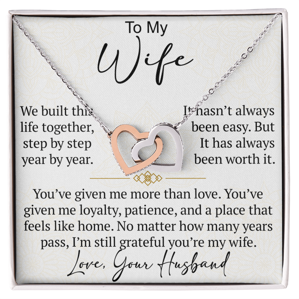Interlocking Hearts Necklace Gift for Wife from Husband, To My Soulmate Wedding Anniversary Gift, Surprise Your Lover Gift on Special Occasions