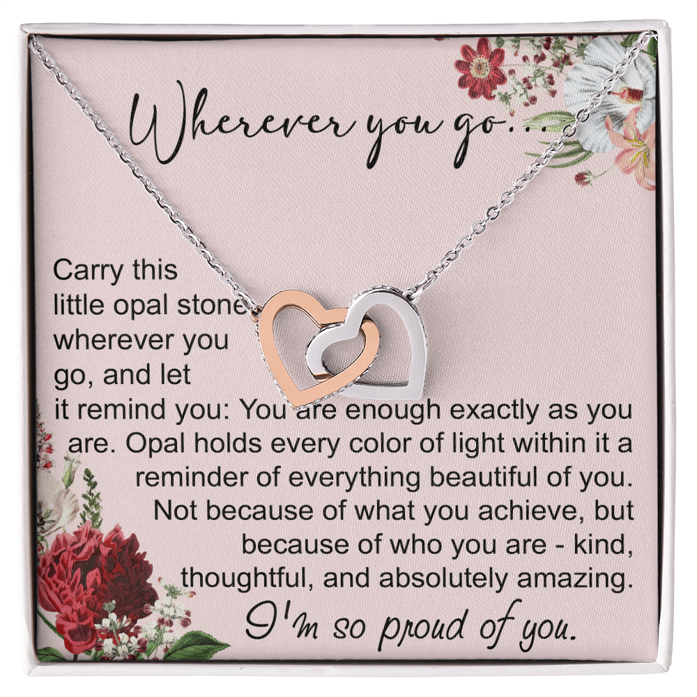 Long Distance Sister Interlocking Hearts Necklace - Unique Gift for Big & Little Sister