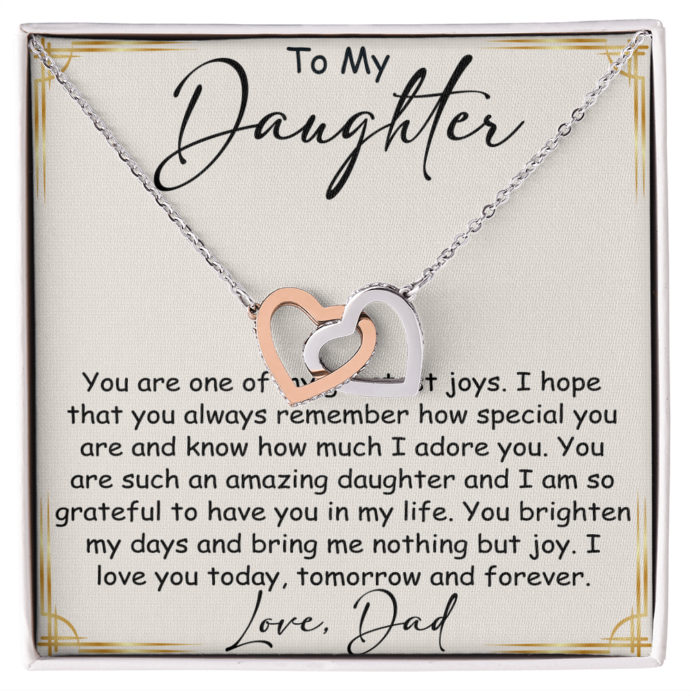 Interlocking Hearts Necklace – Meaningful  Daughter Gift – Dad Papa Father Family Bond Jewelry