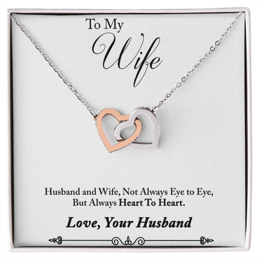 To My Wife Gift Double Heart Interlocking Luxury Necklace Husband and Wife Gifts (133406530712)