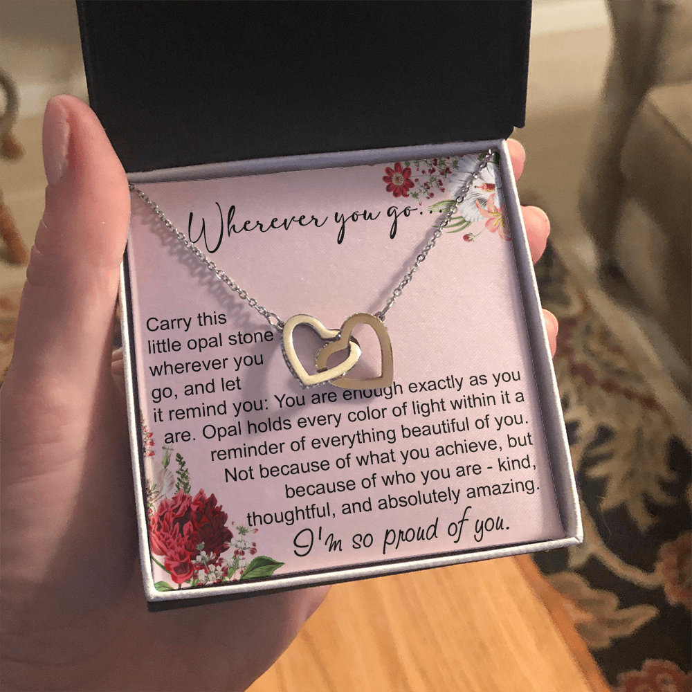 Long Distance Sister Interlocking Hearts Necklace - Unique Gift for Big & Little Sister