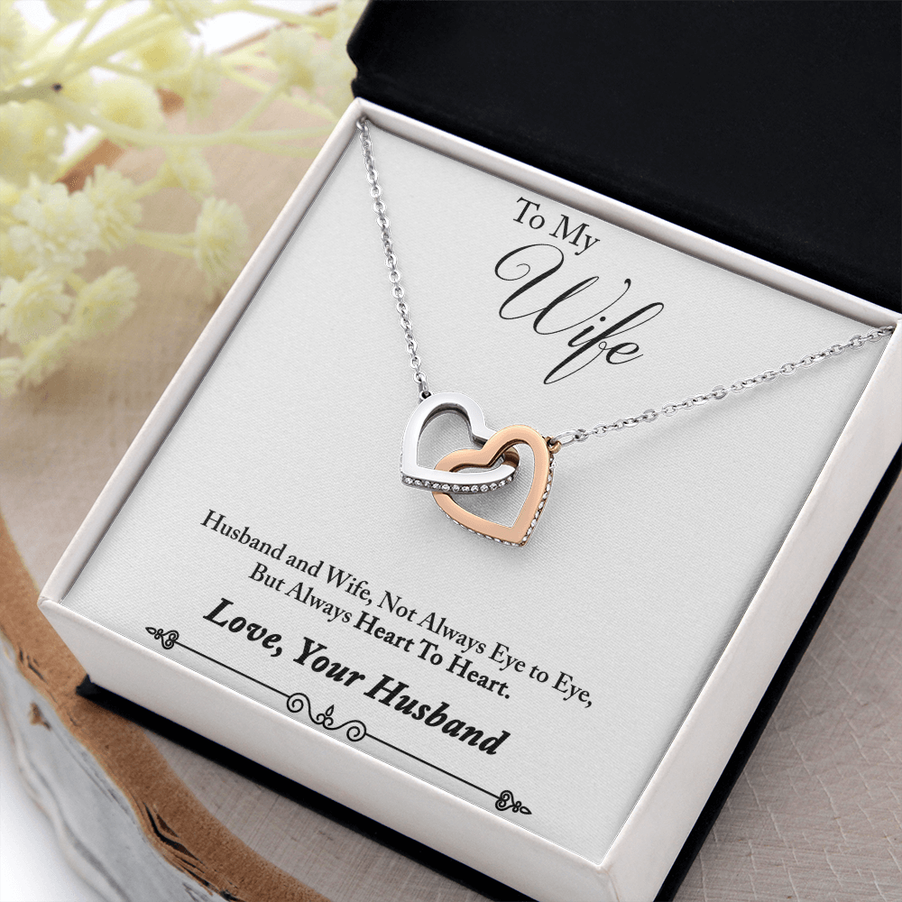 To My Wife Gift Double Heart Interlocking Luxury Necklace Husband and Wife Gifts (133406530712)