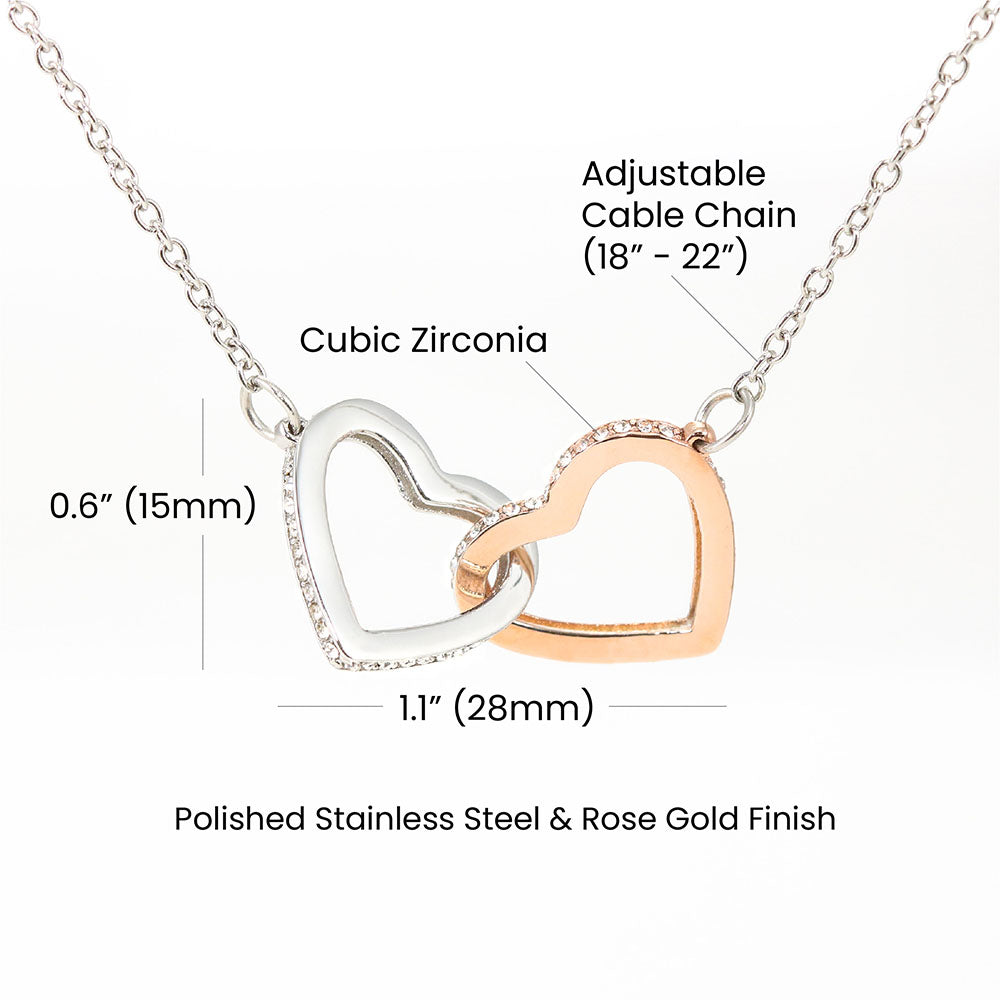 To My Wife Interlocking Hearts Necklace Gift From Husband, Meaningful Jewelry for Soulmate, Partner, Bride