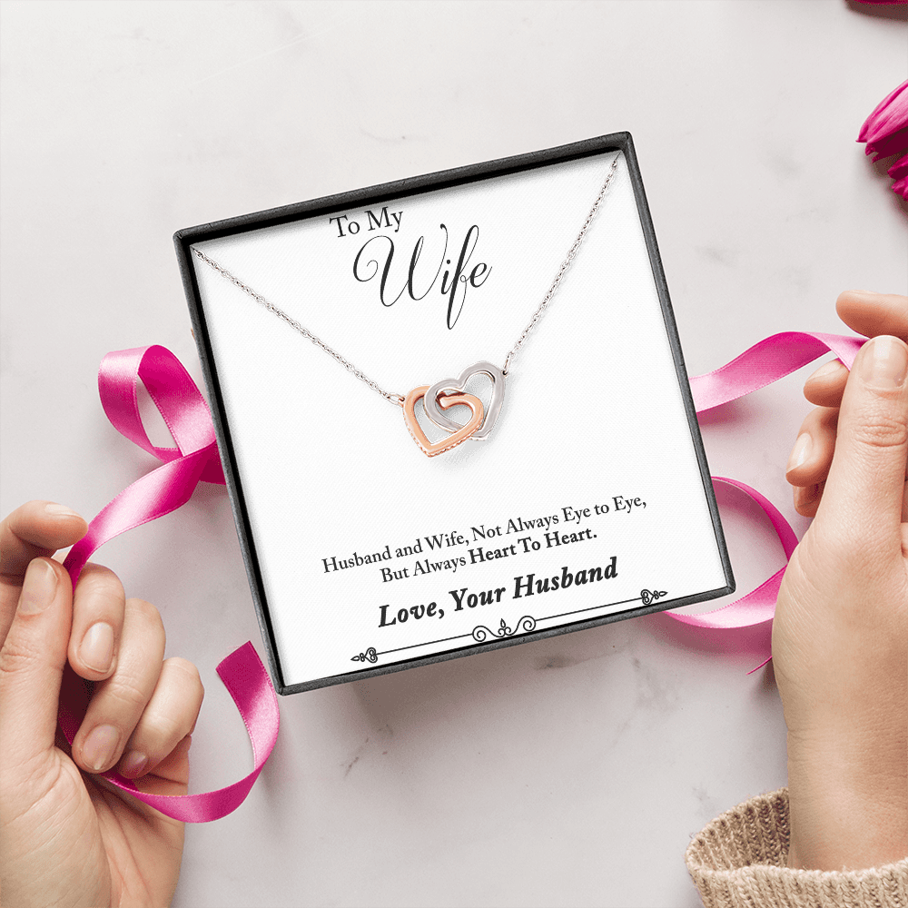 To My Wife Gift Double Heart Interlocking Luxury Necklace Husband and Wife Gifts (133406530712)