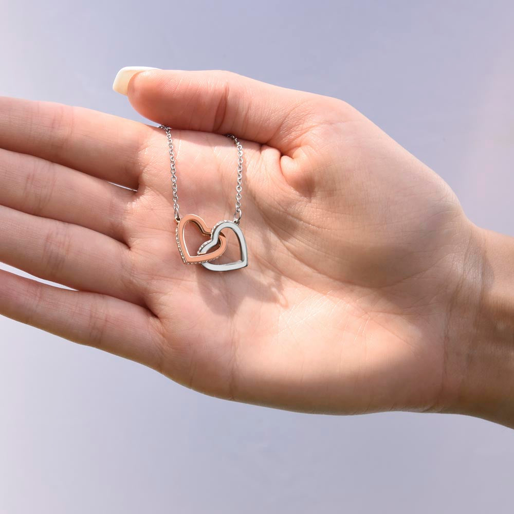 Long Distance Sister Interlocking Hearts Necklace - Unique Gift for Big & Little Sister