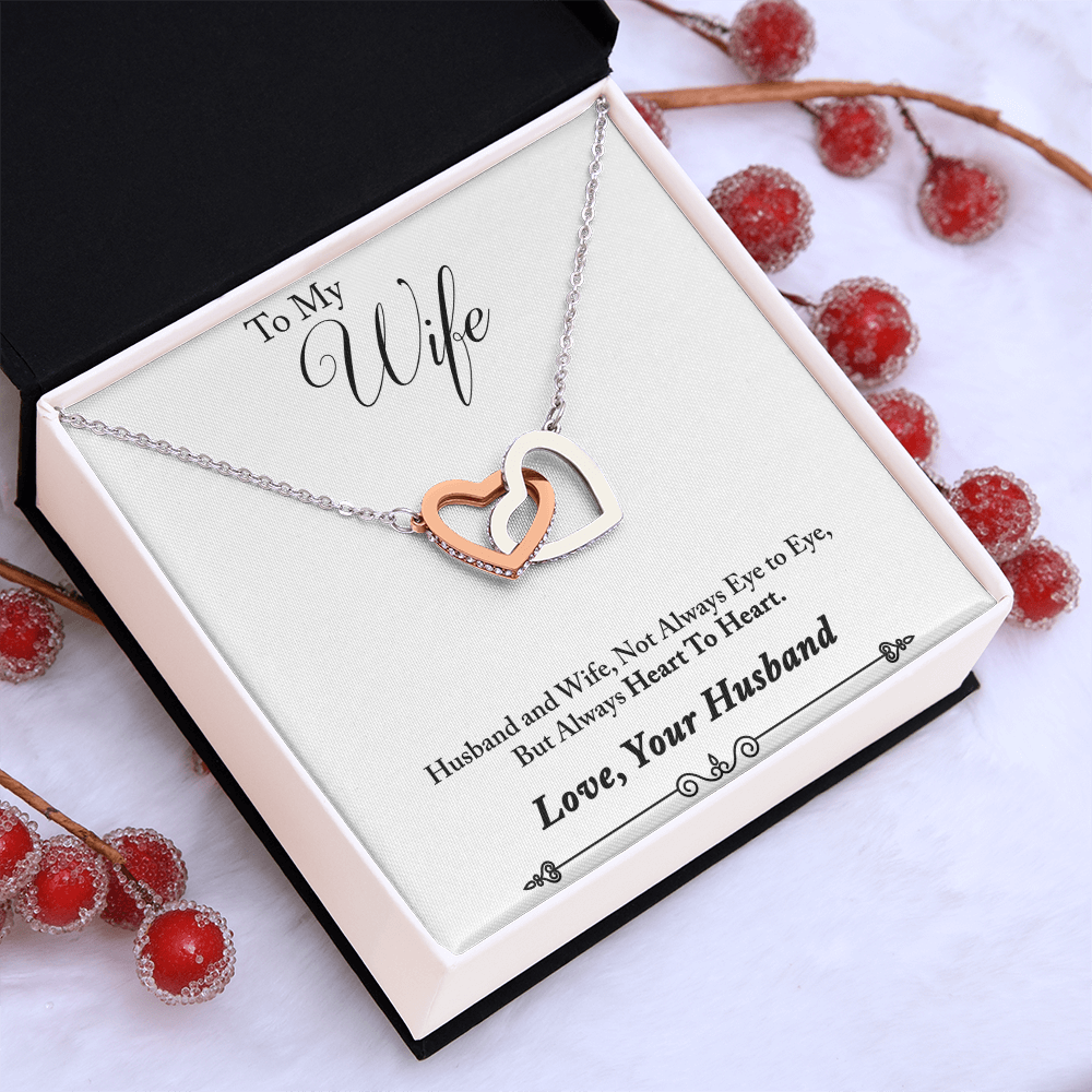 To My Wife Gift Double Heart Interlocking Luxury Necklace Husband and Wife Gifts (133406530712)