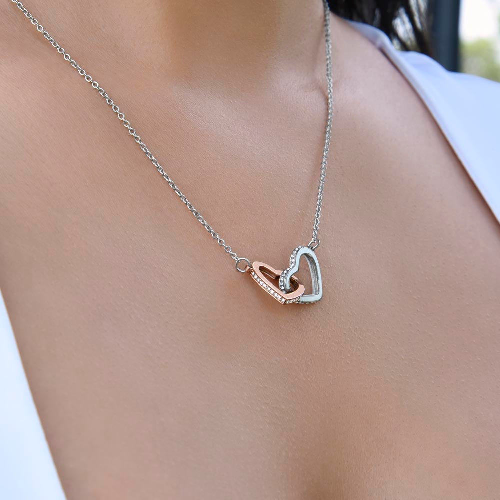 Interlocking Hearts Necklace – Meaningful Bonus Daughter Gift – Stepdad/Stepmom Family Bond Jewelry