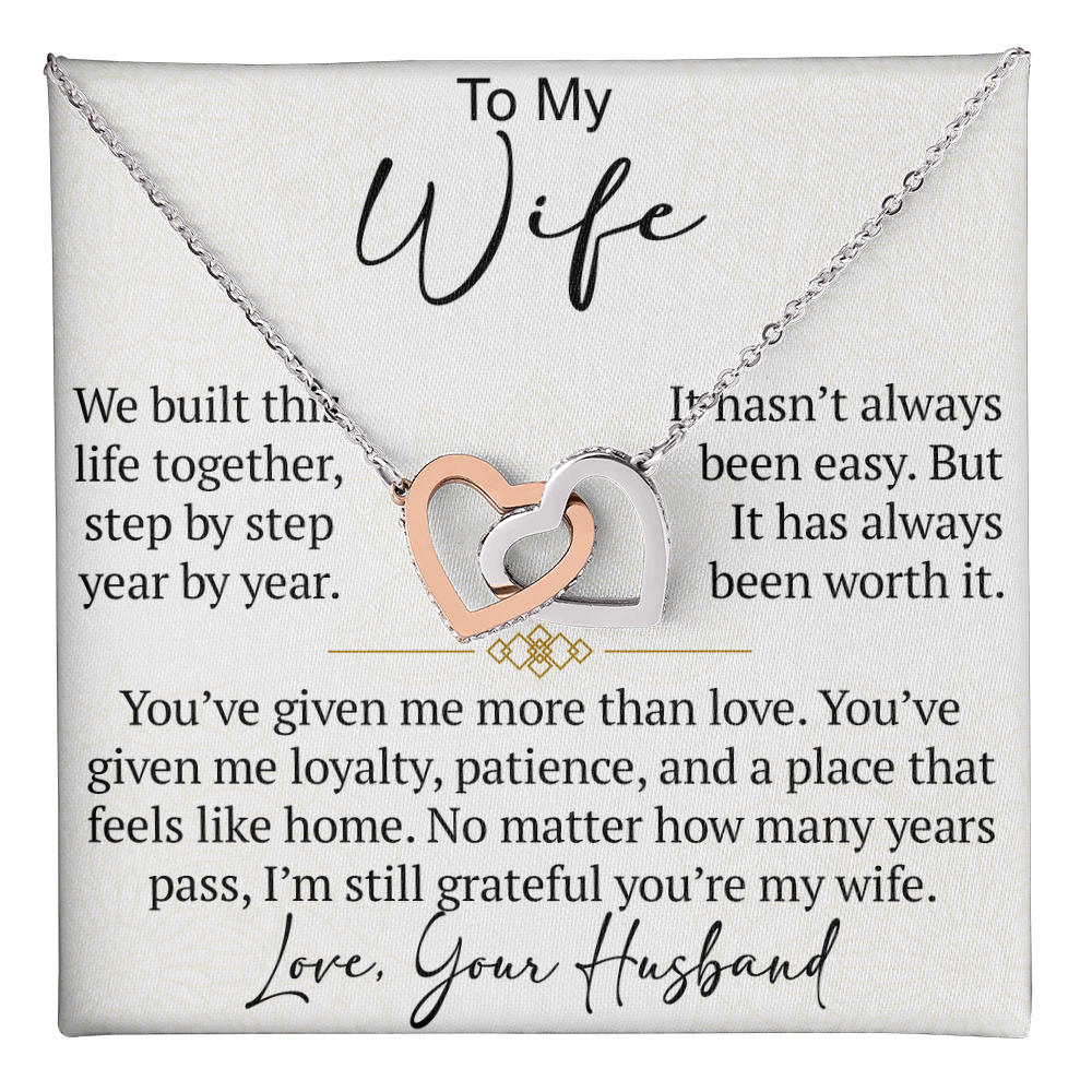 Interlocking Hearts Necklace Gift for Wife from Husband, To My Soulmate Wedding Anniversary Gift, Surprise Your Lover Gift on Special Occasions