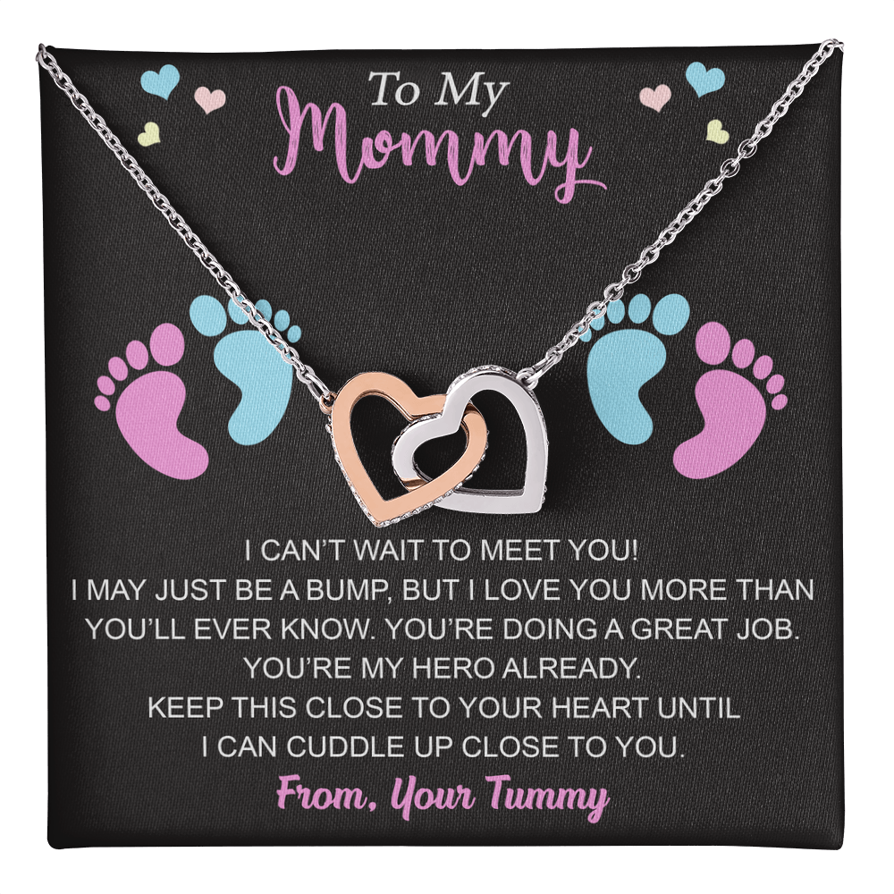 New Mommy Interlock Heart Necklace First Time Mom Baby Shower Mother's Day (133854912039)