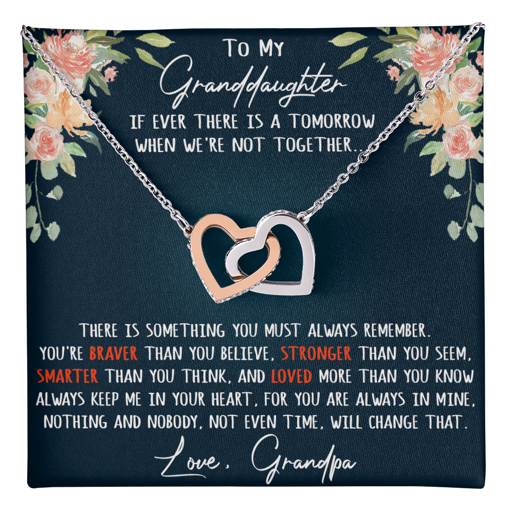Gift For My Granddaughter Interlock Joined Heart Necklace From Grandpa, Granddad (133550569377)