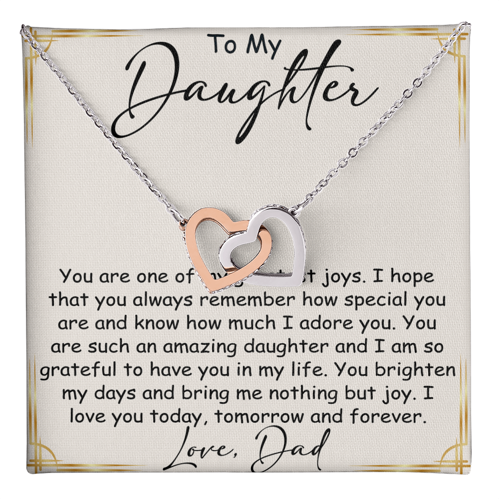 Interlocking Hearts Necklace – Meaningful  Daughter Gift – Dad Papa Father Family Bond Jewelry
