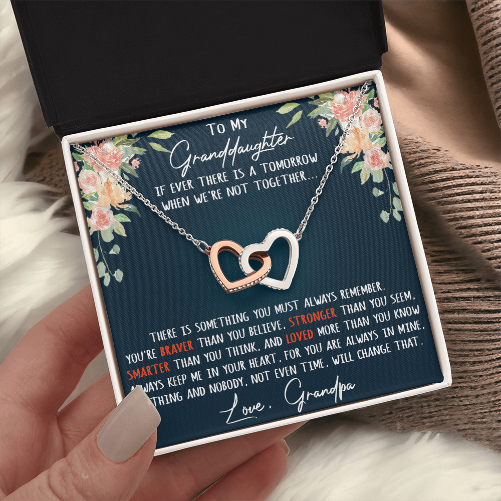 Gift For My Granddaughter Interlock Joined Heart Necklace From Grandpa, Granddad (133550569377)