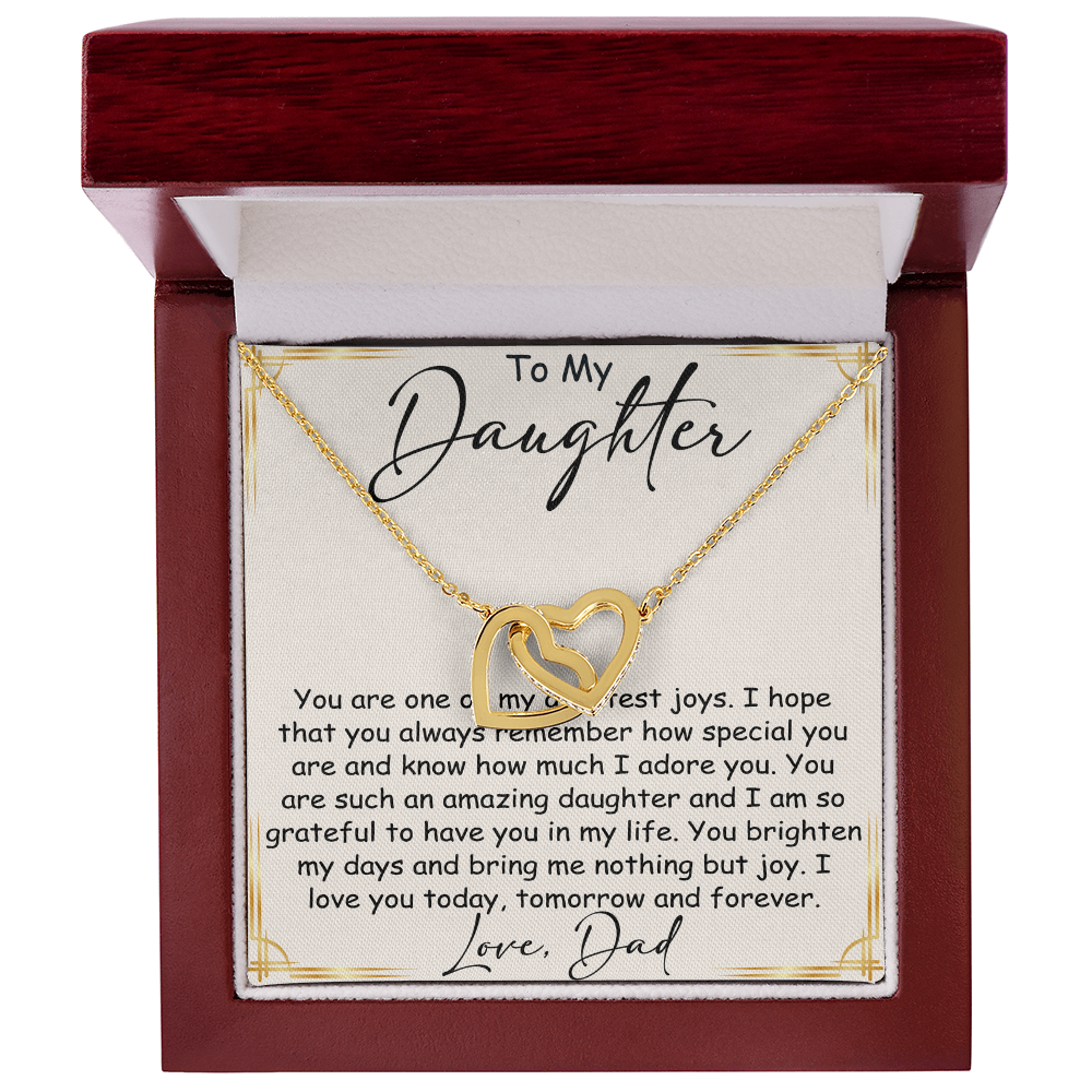 Interlocking Hearts Necklace – Meaningful  Daughter Gift – Dad Papa Father Family Bond Jewelry