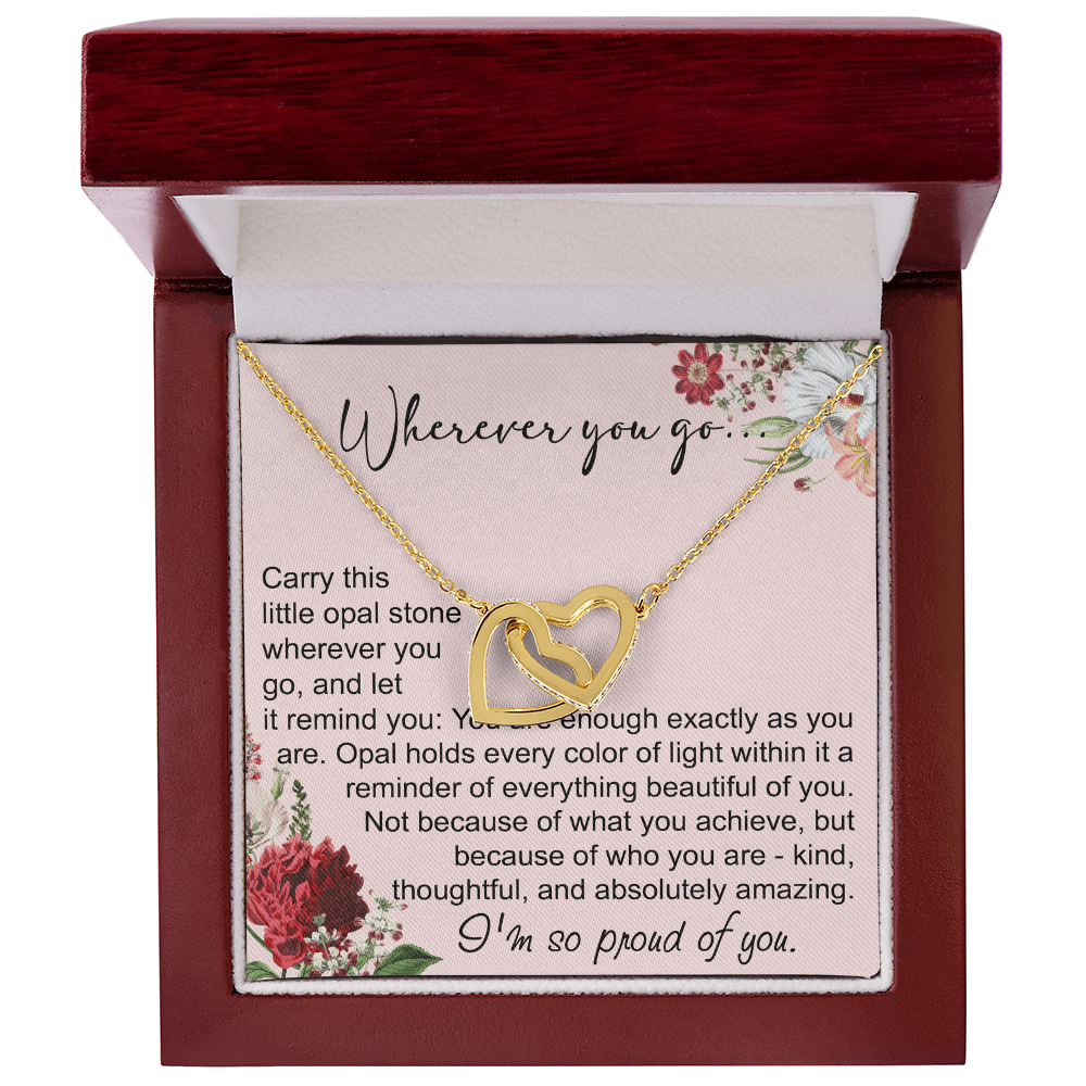 Long Distance Sister Interlocking Hearts Necklace - Unique Gift for Big & Little Sister