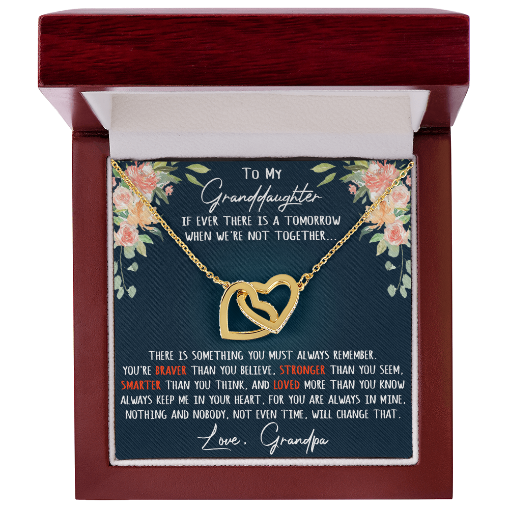 Gift For My Granddaughter Interlock Joined Heart Necklace From Grandpa, Granddad (133550569377)