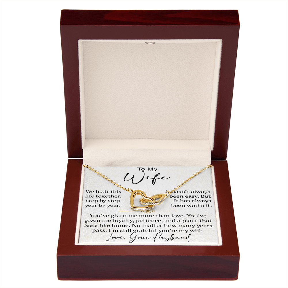 Interlocking Hearts Necklace Gift for Wife from Husband, To My Soulmate Wedding Anniversary Gift, Surprise Your Lover Gift on Special Occasions