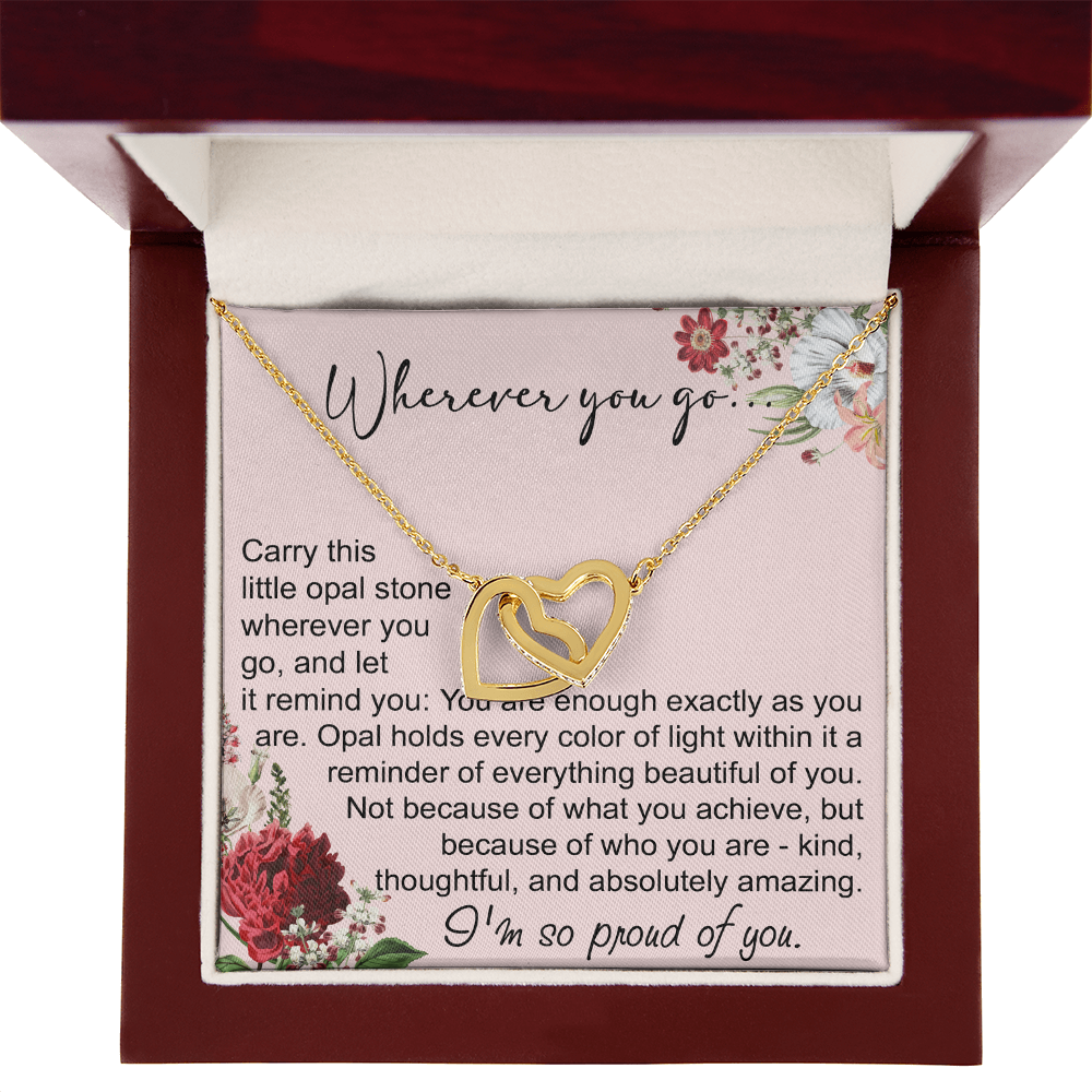 Long Distance Sister Interlocking Hearts Necklace - Unique Gift for Big & Little Sister