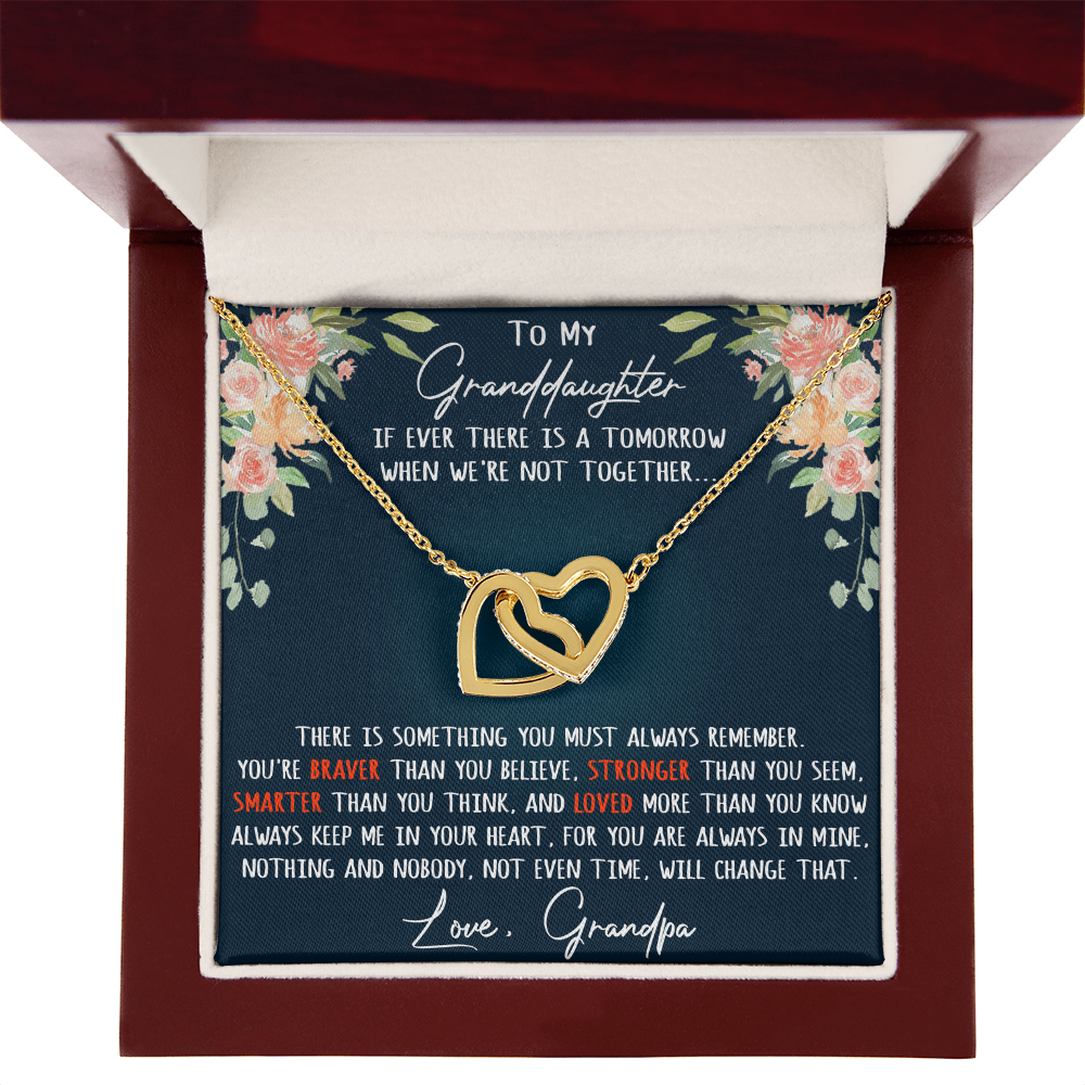 Gift For My Granddaughter Interlock Joined Heart Necklace From Grandpa, Granddad (133550569377)