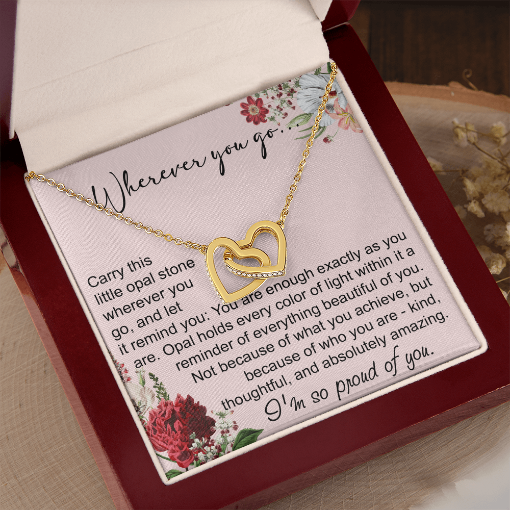 Long Distance Sister Interlocking Hearts Necklace - Unique Gift for Big & Little Sister