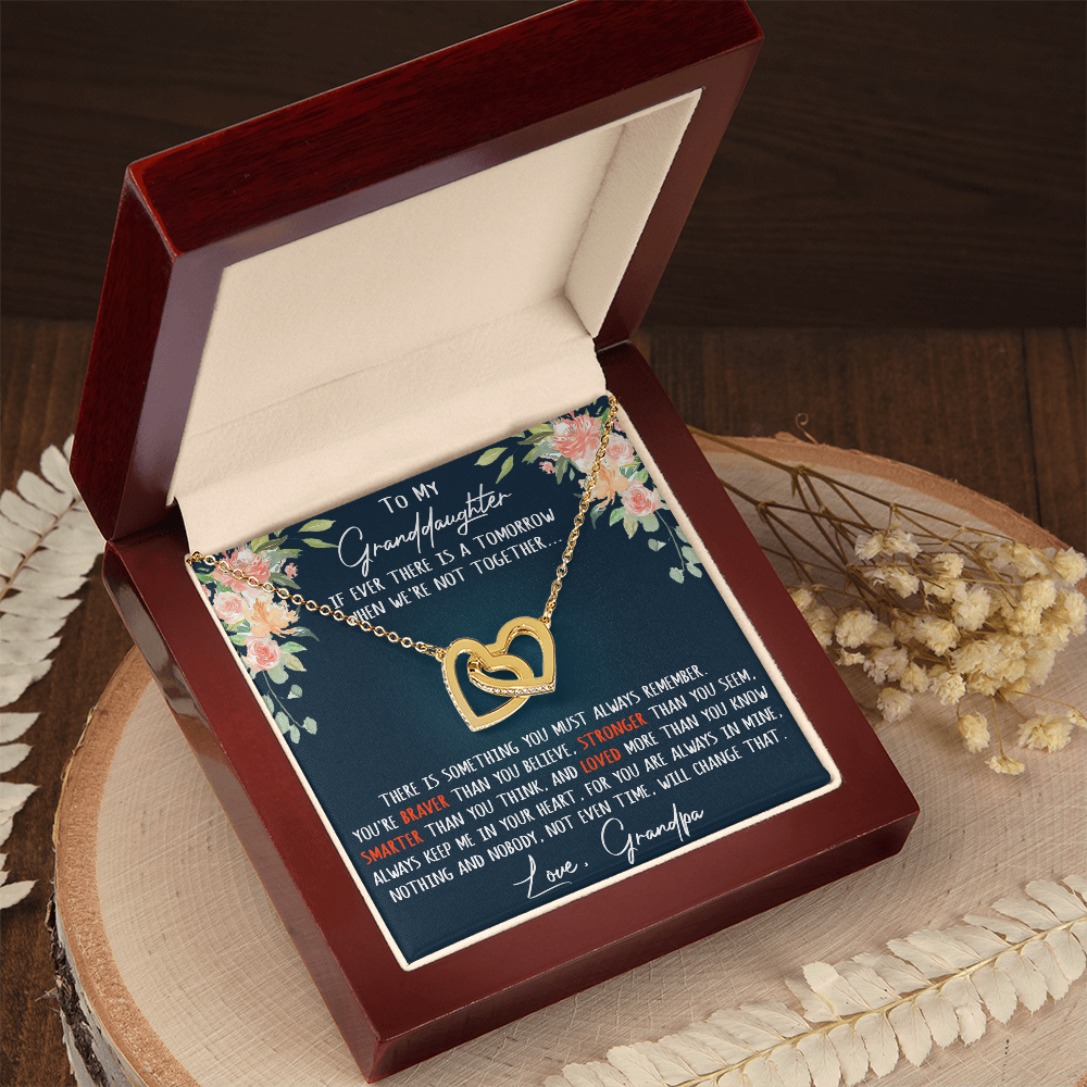 Gift For My Granddaughter Interlock Joined Heart Necklace From Grandpa, Granddad (133550569377)
