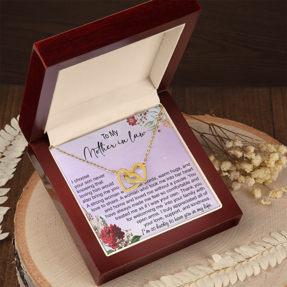 To My Mother In Law Interlocking Hearts Necklace, Mother In Law Gift, Mother Of The Groom Gift From Bride, Wedding Gifts For Mother In Law