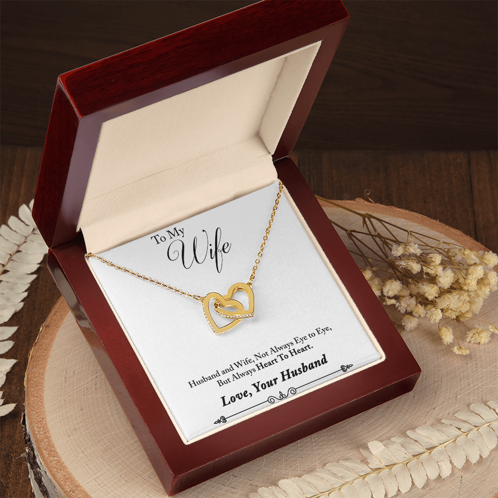 To My Wife Gift Double Heart Interlocking Luxury Necklace Husband and Wife Gifts (133406530712)