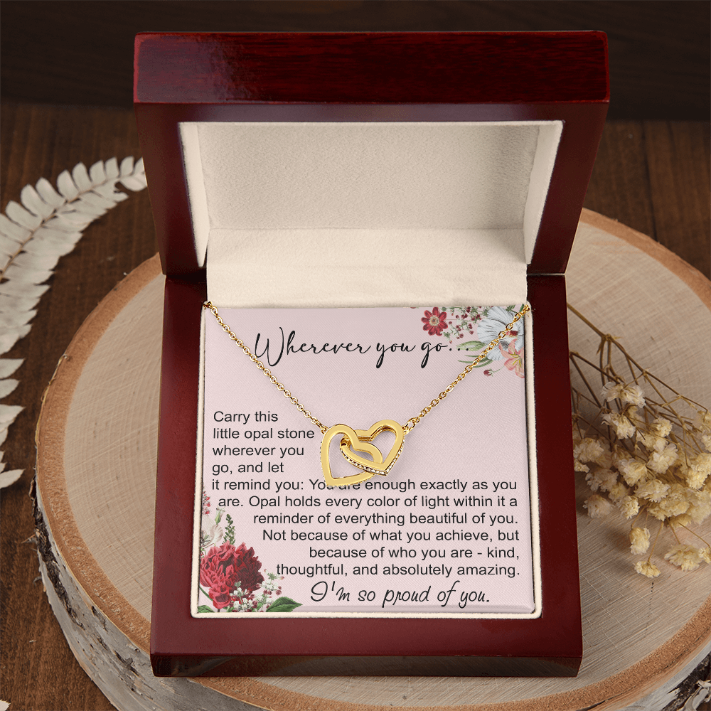 Long Distance Sister Interlocking Hearts Necklace - Unique Gift for Big & Little Sister