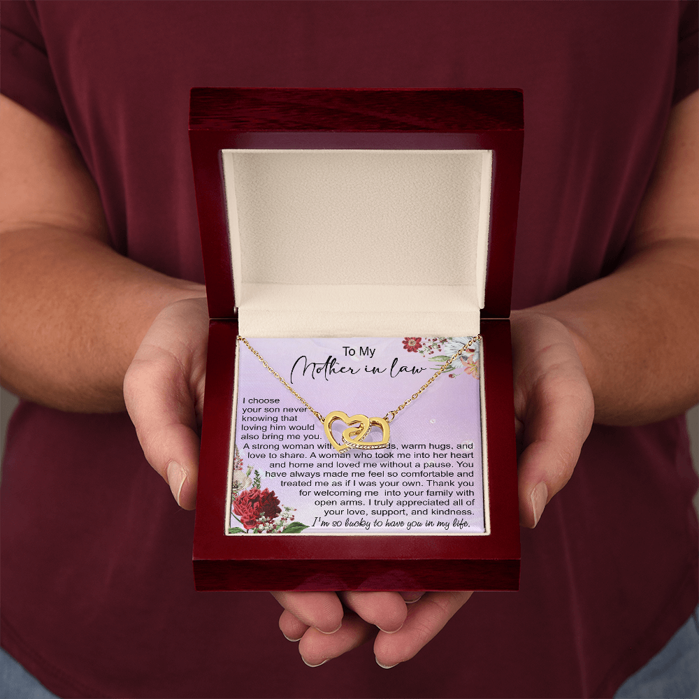 To My Mother In Law Interlocking Hearts Necklace, Mother In Law Gift, Mother Of The Groom Gift From Bride, Wedding Gifts For Mother In Law