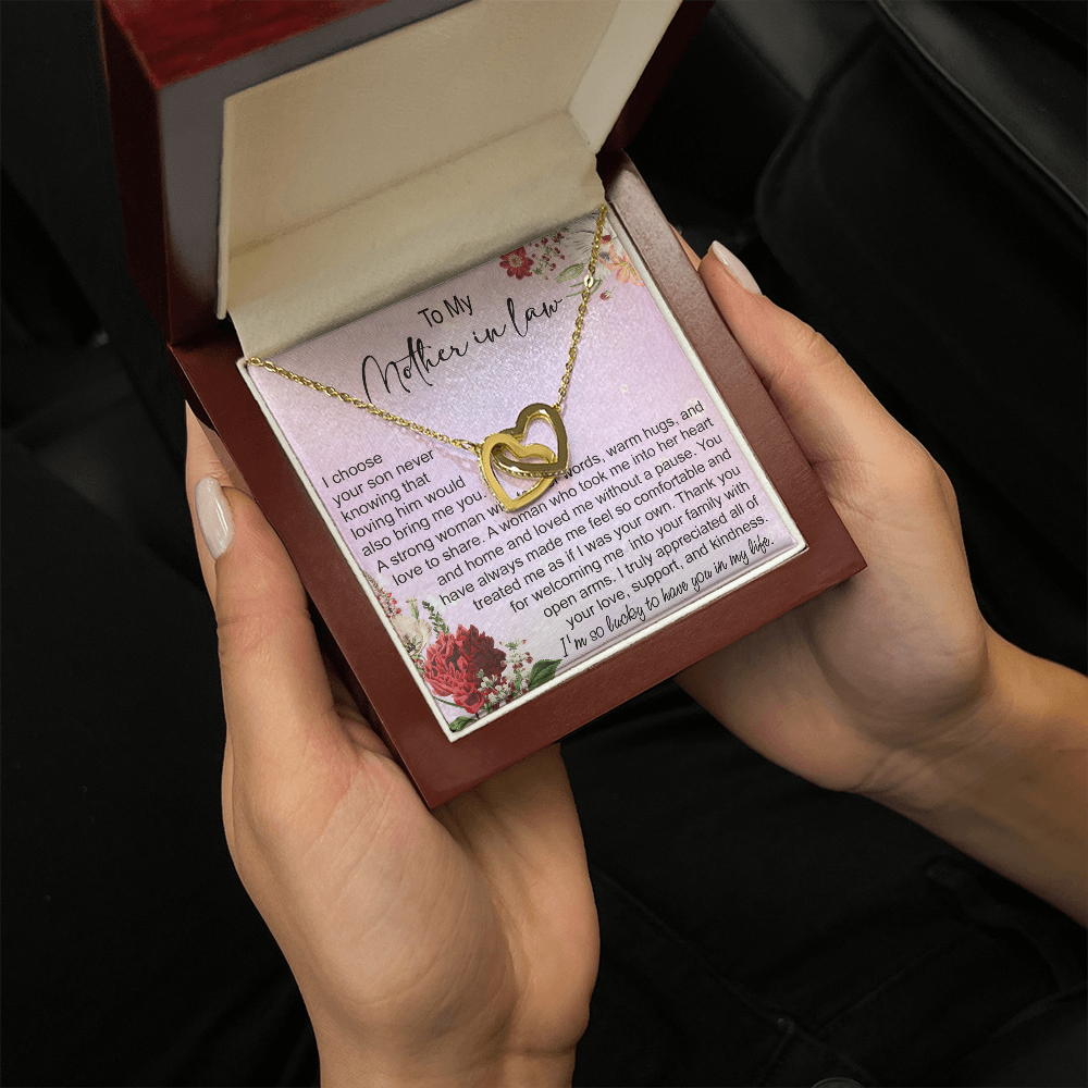 To My Mother In Law Interlocking Hearts Necklace, Mother In Law Gift, Mother Of The Groom Gift From Bride, Wedding Gifts For Mother In Law