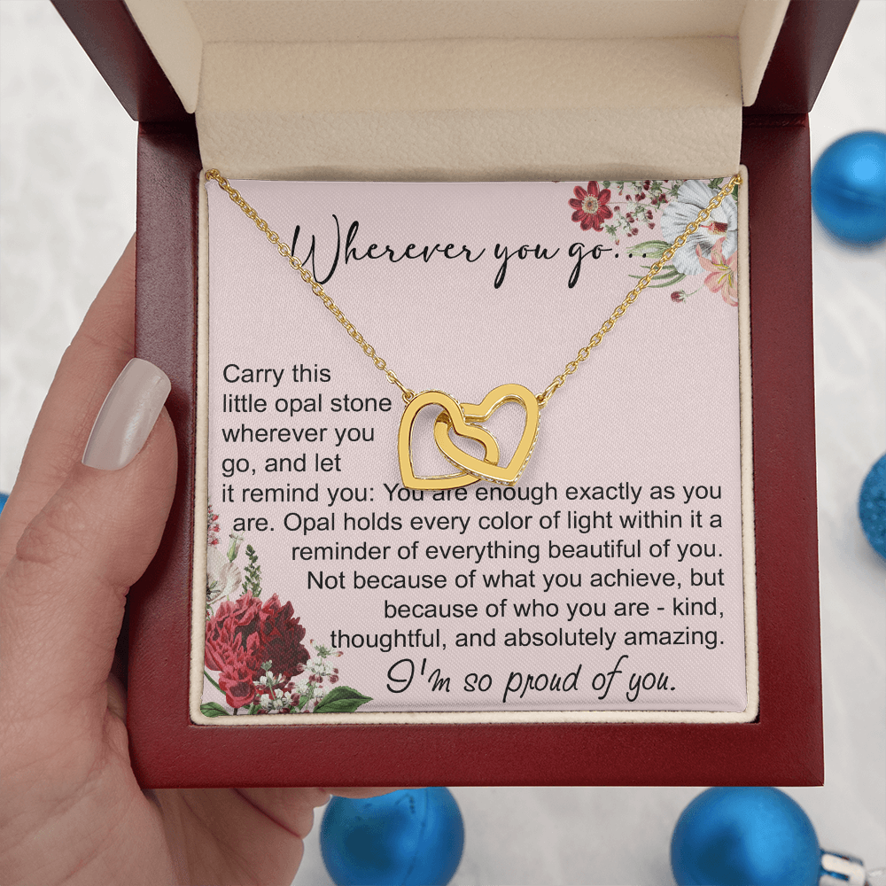 Long Distance Sister Interlocking Hearts Necklace - Unique Gift for Big & Little Sister