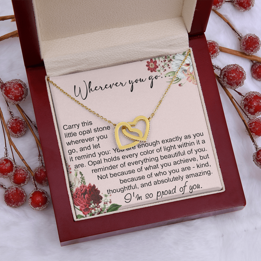 Long Distance Sister Interlocking Hearts Necklace - Unique Gift for Big & Little Sister