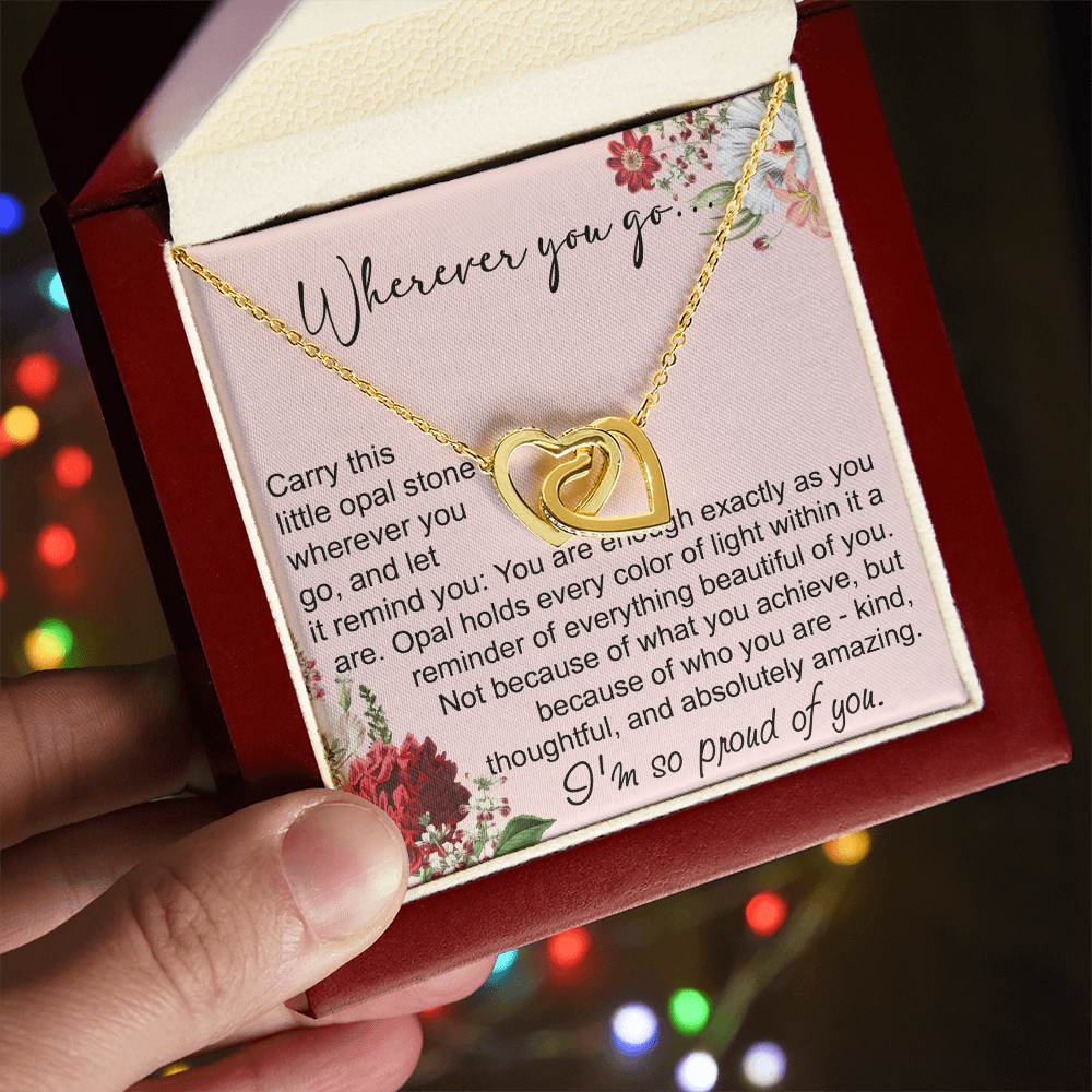 Long Distance Sister Interlocking Hearts Necklace - Unique Gift for Big & Little Sister