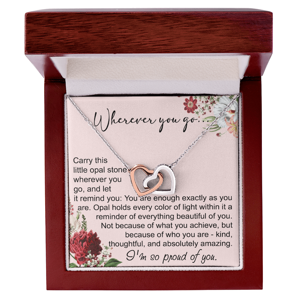 Long Distance Sister Interlocking Hearts Necklace - Unique Gift for Big & Little Sister
