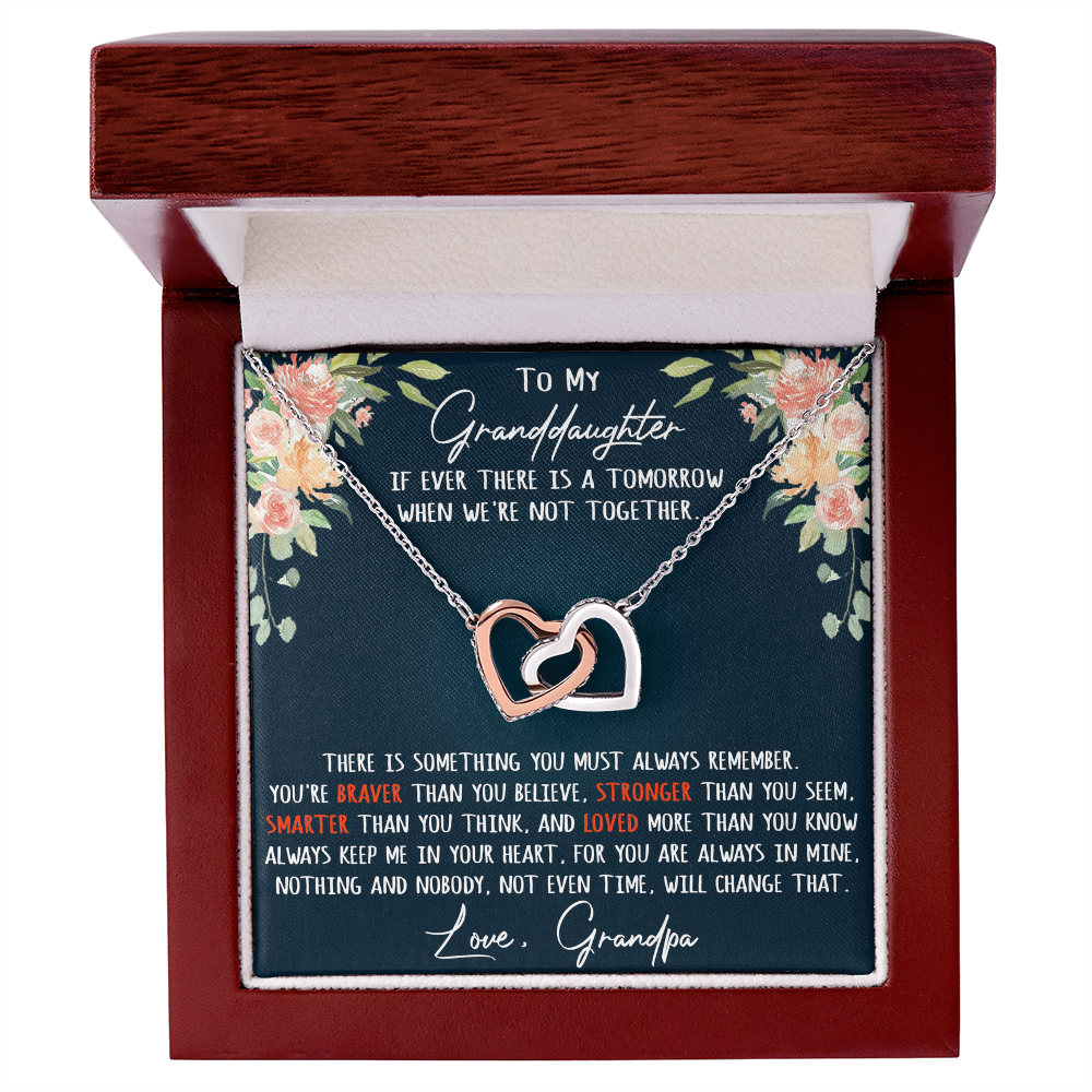Gift For My Granddaughter Interlock Joined Heart Necklace From Grandpa, Granddad (133550569377)