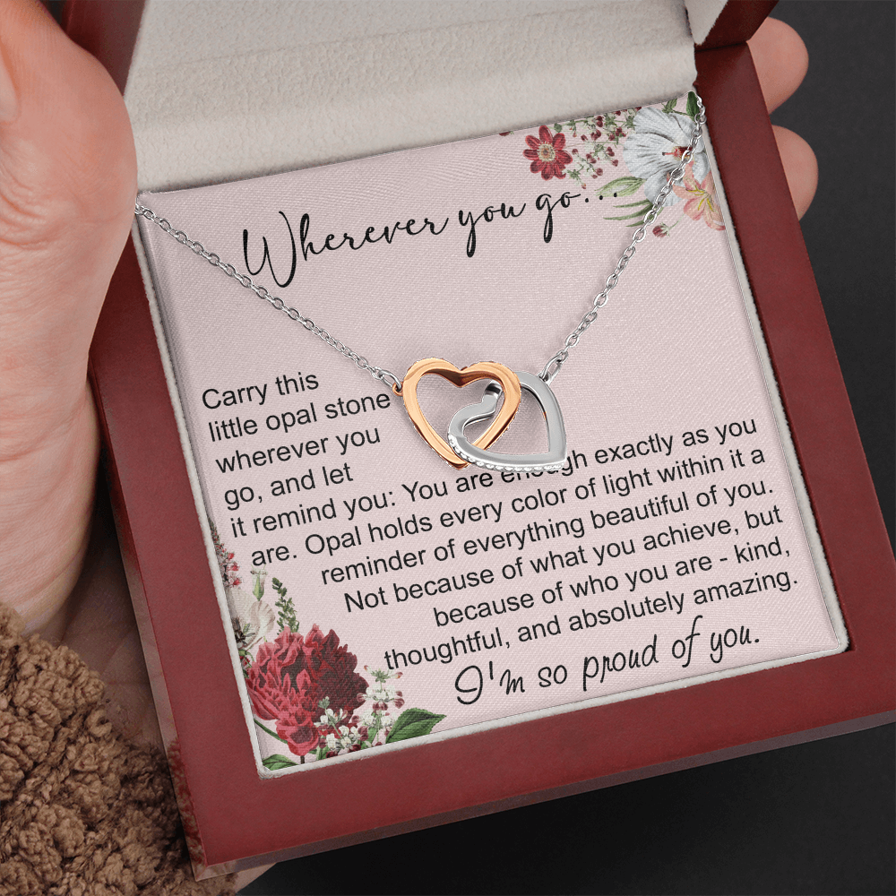 Long Distance Sister Interlocking Hearts Necklace - Unique Gift for Big & Little Sister