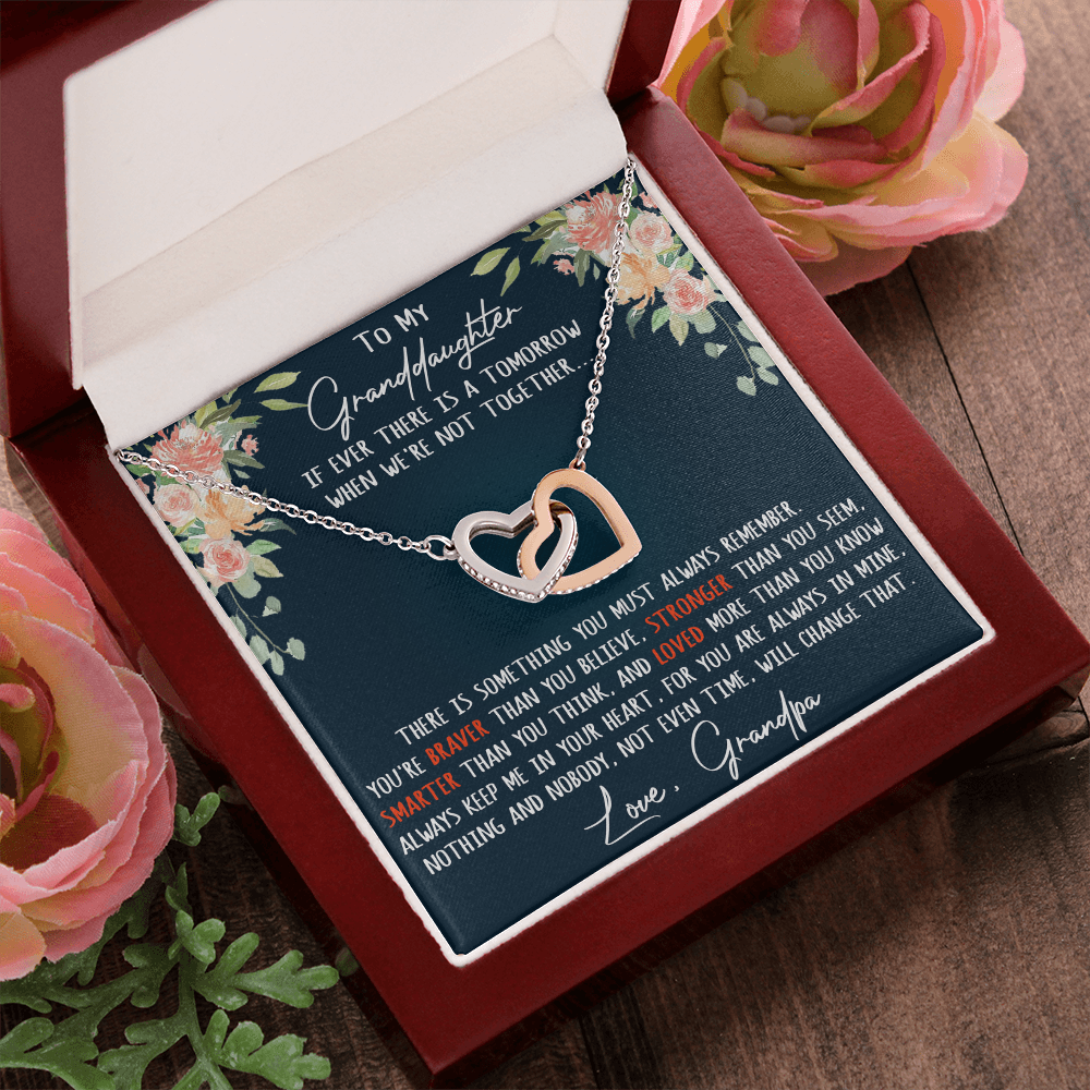 Gift For My Granddaughter Interlock Joined Heart Necklace From Grandpa, Granddad (133550569377)