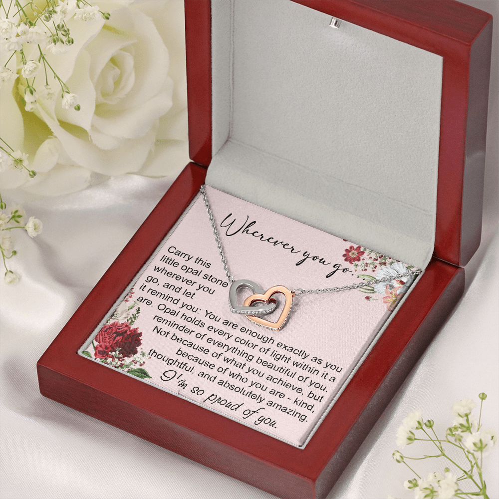 Long Distance Sister Interlocking Hearts Necklace - Unique Gift for Big & Little Sister