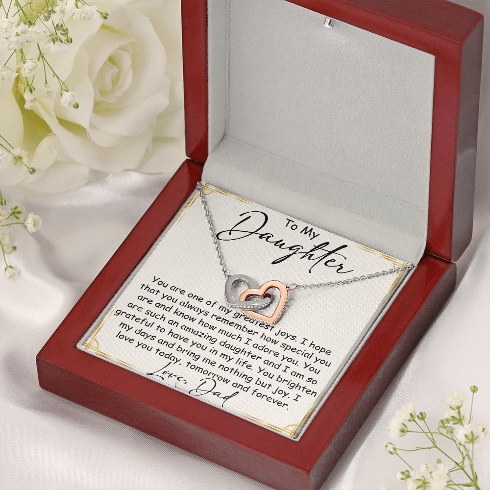 Interlocking Hearts Necklace – Meaningful  Daughter Gift – Dad Papa Father Family Bond Jewelry