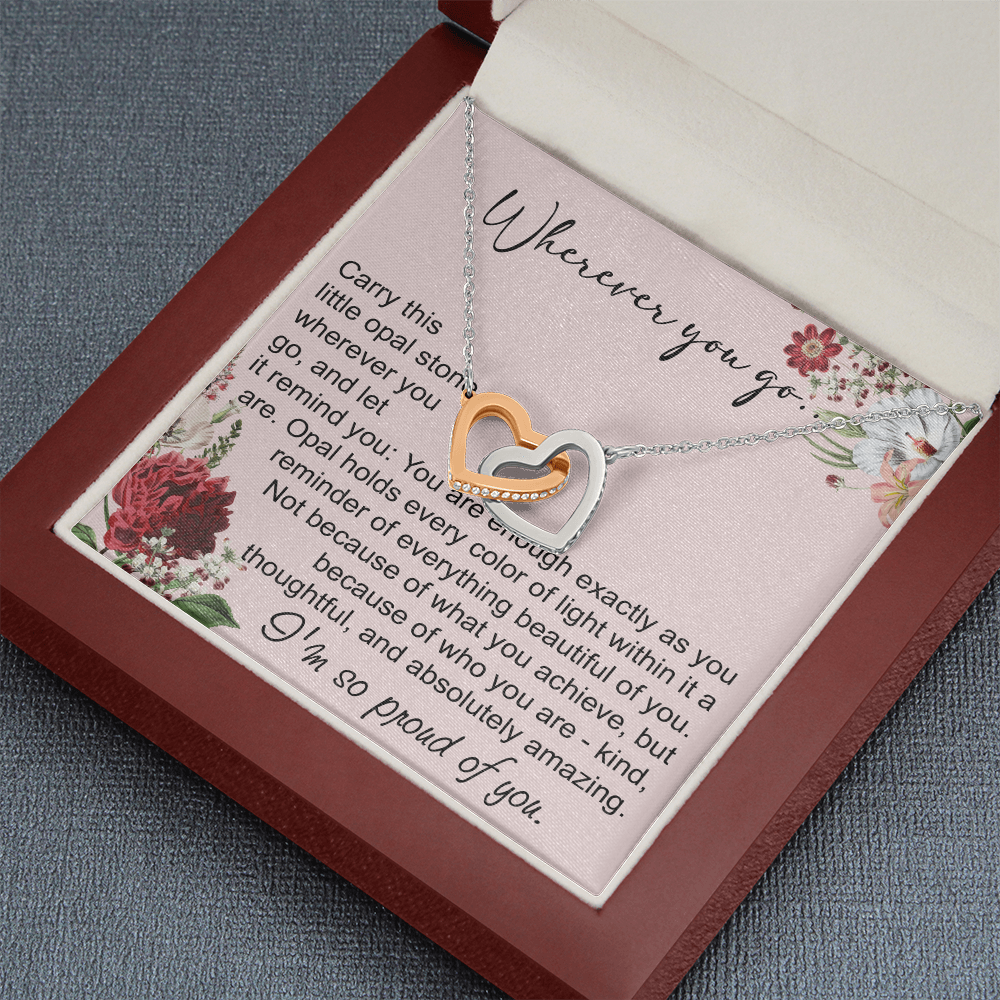Long Distance Sister Interlocking Hearts Necklace - Unique Gift for Big & Little Sister