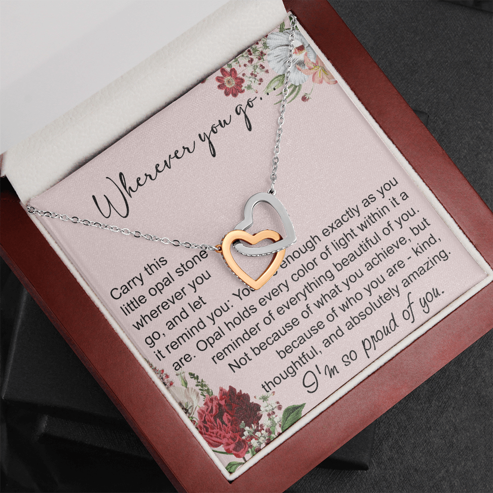 Long Distance Sister Interlocking Hearts Necklace - Unique Gift for Big & Little Sister