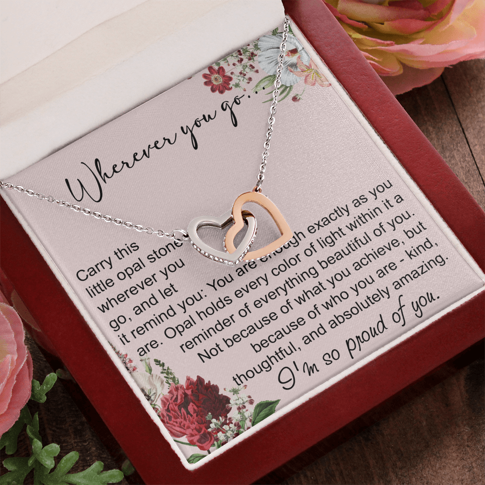 Long Distance Sister Interlocking Hearts Necklace - Unique Gift for Big & Little Sister
