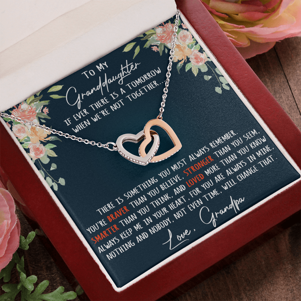 Gift For My Granddaughter Interlock Joined Heart Necklace From Grandpa, Granddad (133550569377)