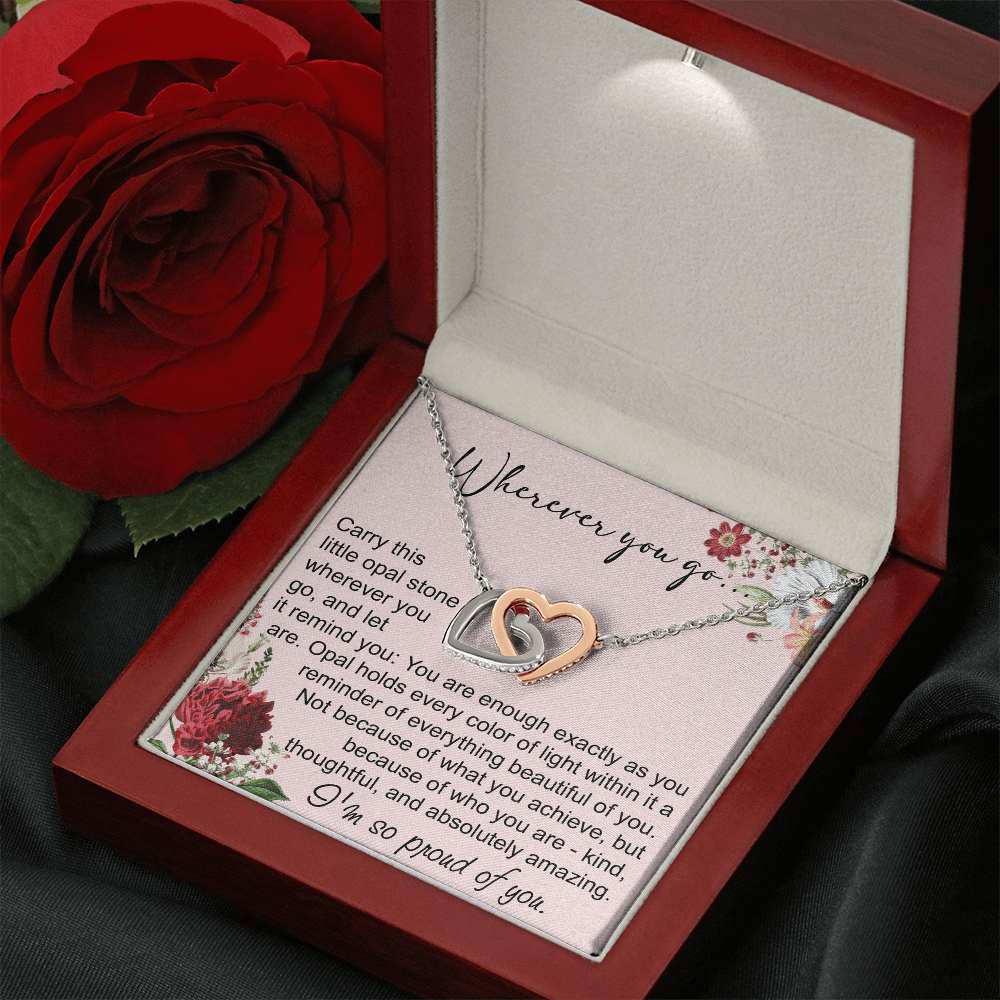 Long Distance Sister Interlocking Hearts Necklace - Unique Gift for Big & Little Sister