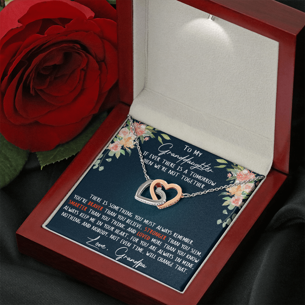 Gift For My Granddaughter Interlock Joined Heart Necklace From Grandpa, Granddad (133550569377)