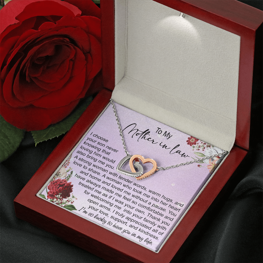To My Mother In Law Interlocking Hearts Necklace, Mother In Law Gift, Mother Of The Groom Gift From Bride, Wedding Gifts For Mother In Law