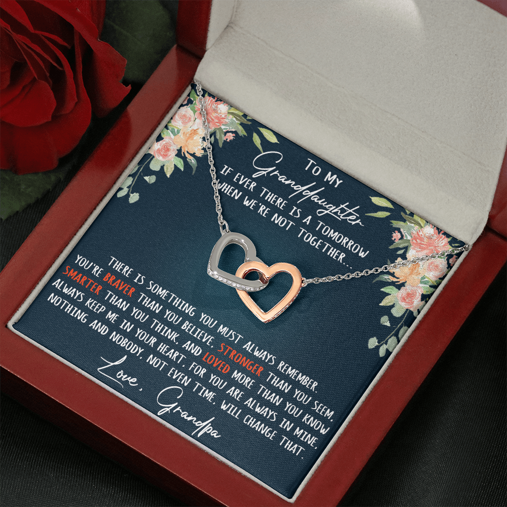 Gift For My Granddaughter Interlock Joined Heart Necklace From Grandpa, Granddad (133550569377)